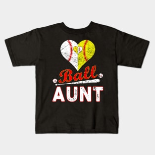 Ball Aunt Softball Player Kids T-Shirt